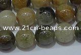 CRU903 15.5 inches 10mm round green rutilated quartz beads wholesale