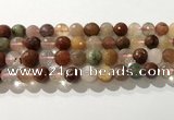 CRU913 15.5 inches 10mm faceted round mixed rutilated quartz beads