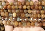 CRU948 15.5 inches 8mm round mixed rutilated quartz beads