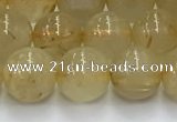 CRU952 15.5 inches 8mm round golden rutilated quartz beads