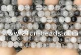 CRU961 15.5 inches 6mm round black rutilated quartz beads