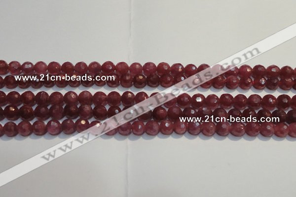 CRZ1011 15.5 inches 5.3mm - 5.8mm faceted round AAA grade ruby beads