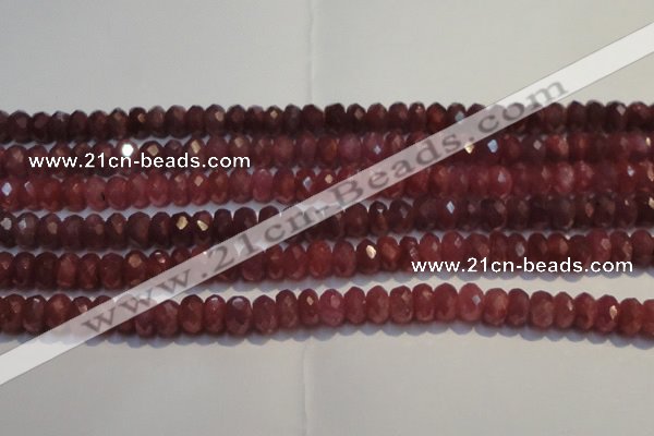 CRZ1026 15.5 inches 4*6mm faceted rondelle AA grade ruby beads