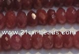 CRZ1027 15.5 inches 5*7mm faceted rondelle AA grade ruby beads