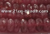 CRZ1105 15.5 inches 6*10mm faceted rondelle AAA+ grade ruby beads