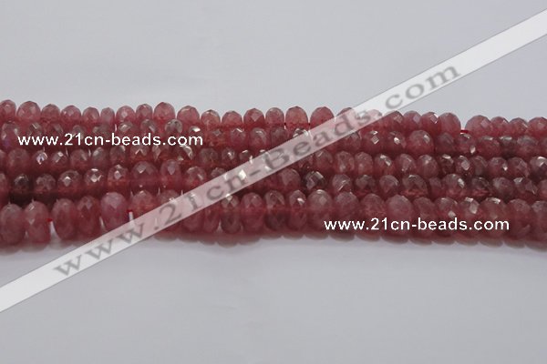 CRZ1105 15.5 inches 6*10mm faceted rondelle AAA+ grade ruby beads