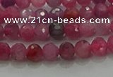 CRZ1120 15.5 inches 4mm faceted round natural ruby gemstone beads