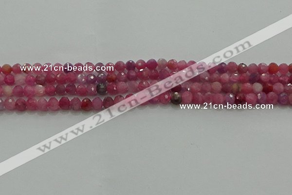 CRZ1120 15.5 inches 4mm faceted round natural ruby gemstone beads