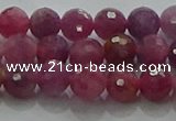 CRZ1121 15.5 inches 5mm faceted round natural ruby gemstone beads