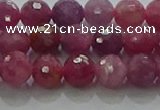 CRZ1122 15.5 inches 6mm faceted round natural ruby gemstone beads