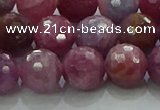 CRZ1125 15.5 inches 9mm faceted round natural ruby gemstone beads