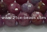 CRZ1126 15.5 inches 10mm faceted round natural ruby gemstone beads