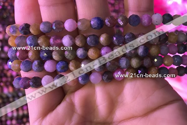 CRZ1131 15.5 inches 6mm faceted round ruby sapphire beads