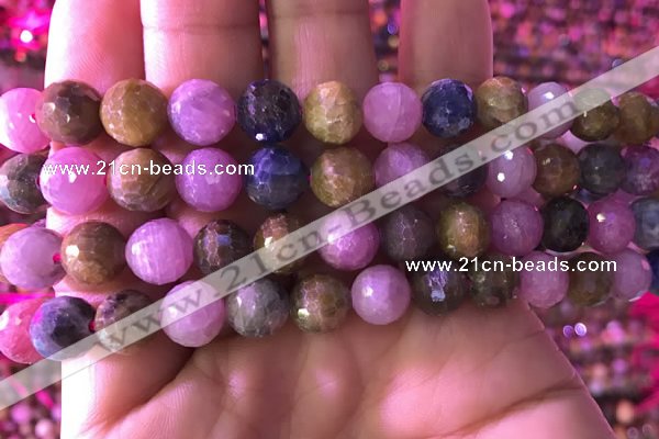 CRZ1133 15.5 inches 10mm faceted round ruby sapphire beads