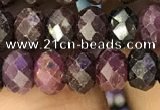 CRZ1137 15.5 inches 4*6mm faceted rondelle ruby gemstone beads