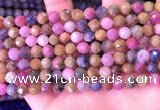 CRZ1141 15.5 inches 7mm faceted round ruby sapphire beads