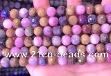 CRZ1142 15.5 inches 8mm faceted round ruby sapphire beads