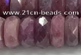 CRZ1155 15.5 inches 5*12mm faceted rondelle natural ruby beads