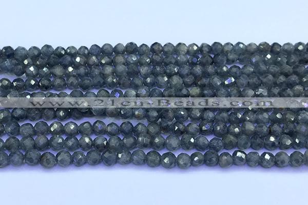 CRZ1174 15 inches 4mm faceted round sapphire beads