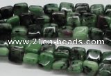 CRZ12 15.5 inches 8*8mm square ruby zoisite gemstone beads wholesale