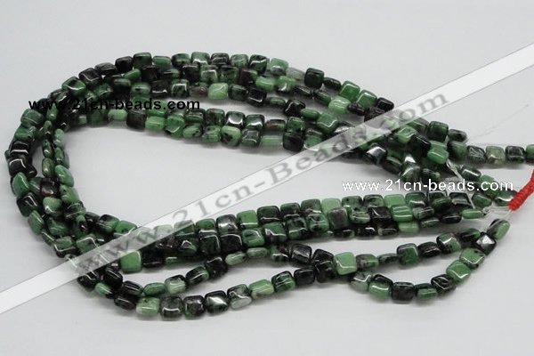 CRZ12 15.5 inches 8*8mm square ruby zoisite gemstone beads wholesale