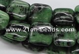 CRZ15 15.5 inches 15*15mm square ruby zoisite gemstone beads wholesale