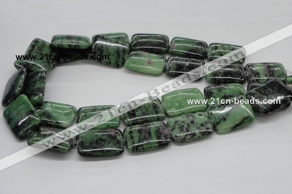 CRZ19 15.5 inches 22*30mm rectangle ruby zoisite gemstone beads