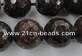 CRZ208 15.5 inches 20mm faceted round ruby zoisite gemstone beads