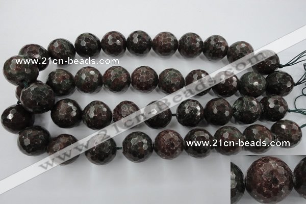 CRZ208 15.5 inches 20mm faceted round ruby zoisite gemstone beads