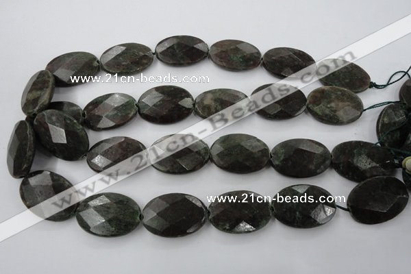 CRZ228 15.5 inches 20*30mm faceted oval ruby zoisite gemstone beads