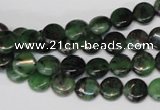 CRZ23 15.5 inches 8mm flat round ruby zoisite gemstone beads