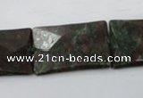 CRZ247 15.5 inches 20*30mm faceted rectangle ruby zoisite gemstone beads