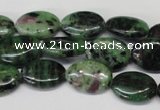 CRZ32 15.5 inches 13*18mm oval ruby zoisite gemstone beads