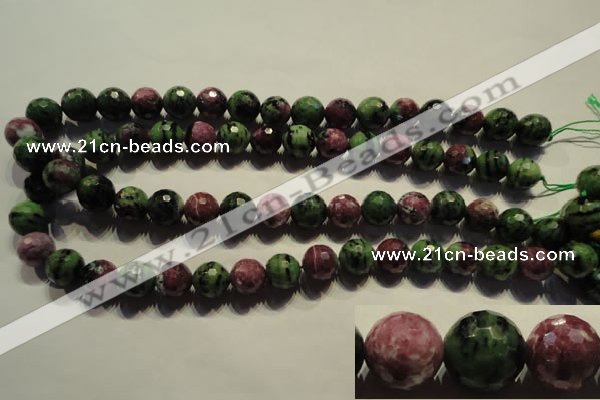 CRZ357 15.5 inches 13mm faceted round natural ruby zoisite beads