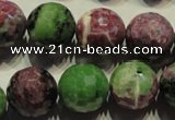 CRZ359 15.5 inches 15mm faceted round natural ruby zoisite beads