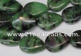 CRZ40 15.5 inches 13*18mm flat teardrop ruby zoisite gemstone beads