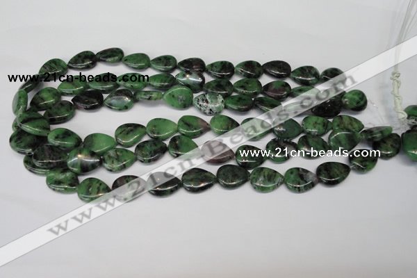 CRZ40 15.5 inches 13*18mm flat teardrop ruby zoisite gemstone beads