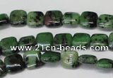 CRZ45 15.5 inches 10*10mm square ruby zoisite gemstone beads