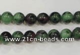 CRZ452 15.5 inches 8mm round ruby zoisite gemstone beads