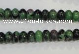 CRZ460 15.5 inches 5*8mm rondelle ruby zoisite gemstone beads