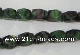 CRZ465 15.5 inches 7*10mm faceted nuggets ruby zoisite gemstone beads