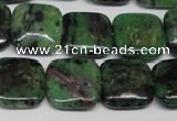 CRZ47 15.5 inches 18*18mm square ruby zoisite gemstone beads