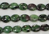 CRZ479 15.5 inches 8*10mm oval ruby zoisite gemstone beads