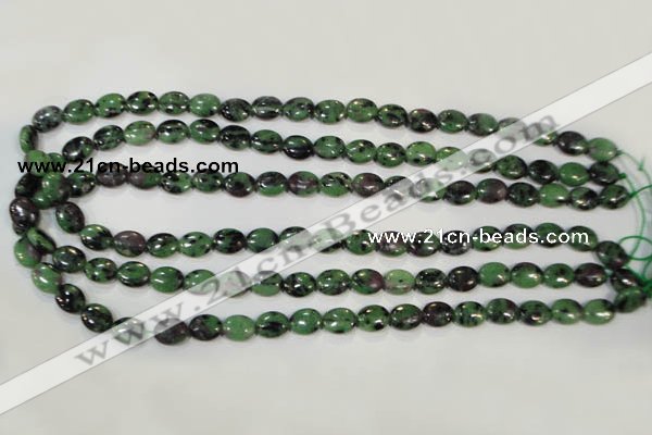 CRZ479 15.5 inches 8*10mm oval ruby zoisite gemstone beads