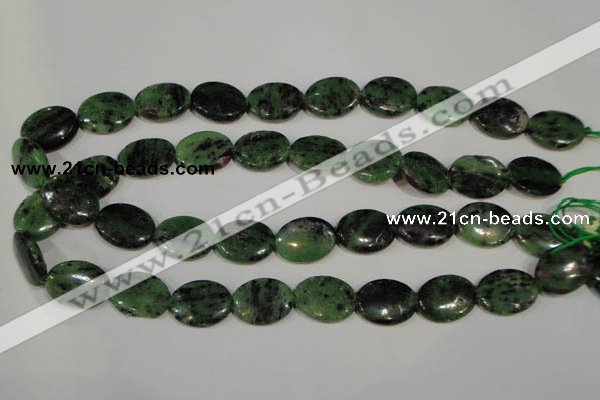 CRZ483 15.5 inches 15*20mm oval ruby zoisite gemstone beads