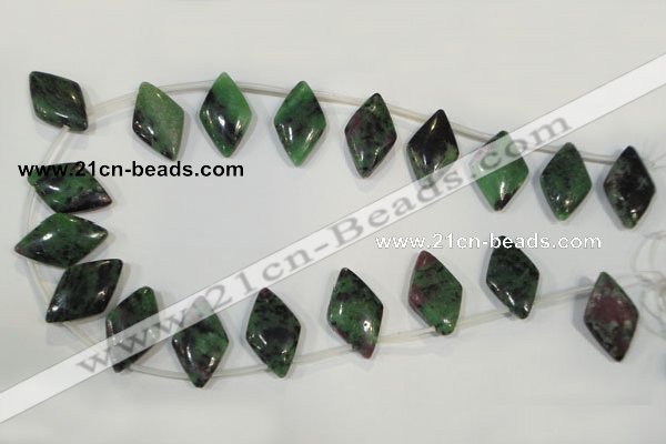 CRZ499 Top-drilled 14*24mm diamond ruby zoisite gemstone beads