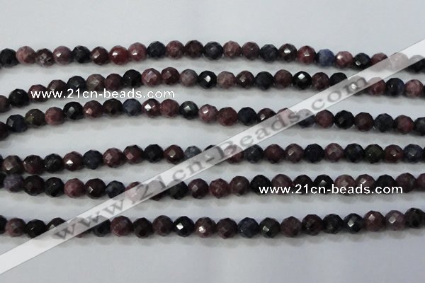 CRZ511 15.5 inches 6mm faceted round natural ruby sapphire beads