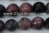 CRZ513 15.5 inches 10mm faceted round natural ruby sapphire beads