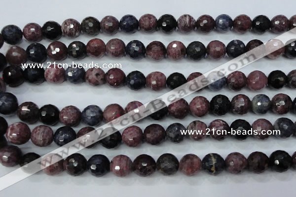 CRZ513 15.5 inches 10mm faceted round natural ruby sapphire beads