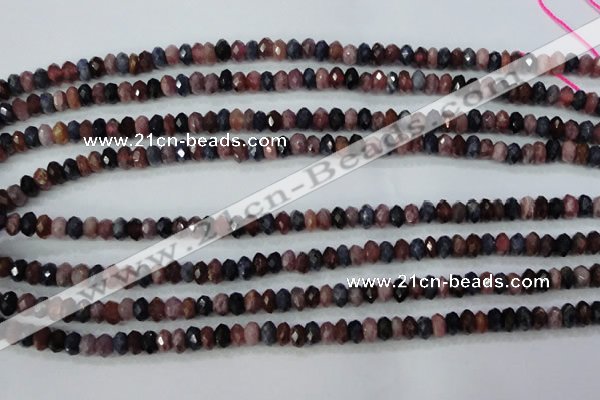 CRZ521 15.5 inches 3*4mm faceted rondelle natural ruby sapphire beads